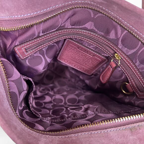 Coach Vintage Kenia Shoulder crossbody bag suede cleaning kit purple Pink - Picture 4 of 8